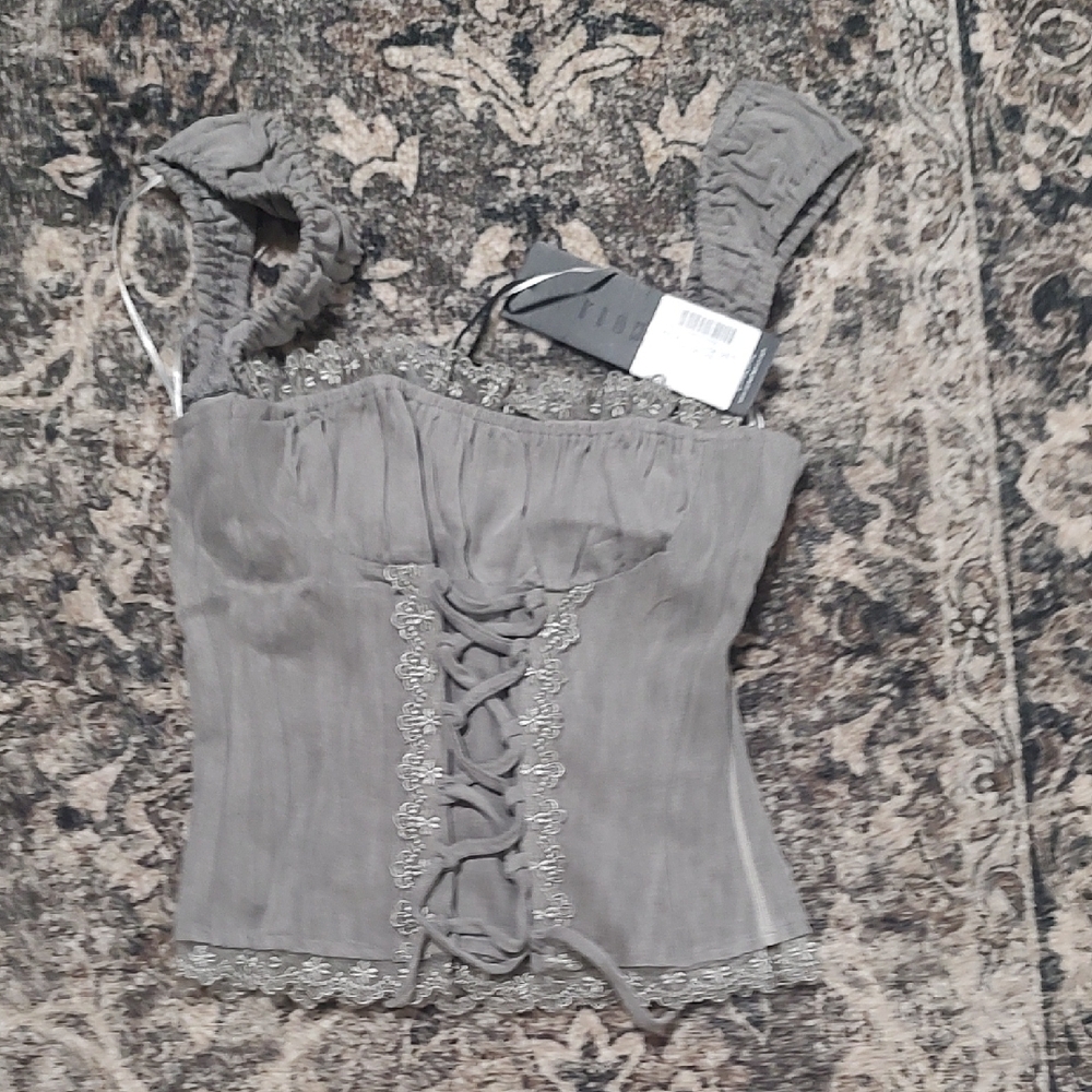 Elegant Gray Corset Top